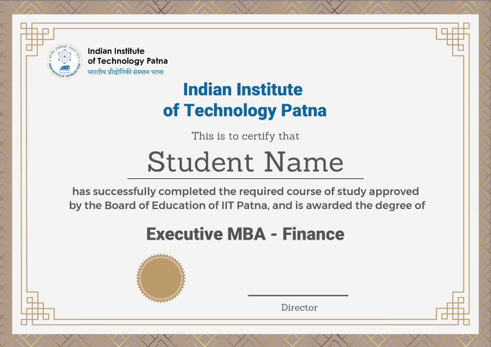 Degree Program in  MBA in Finance