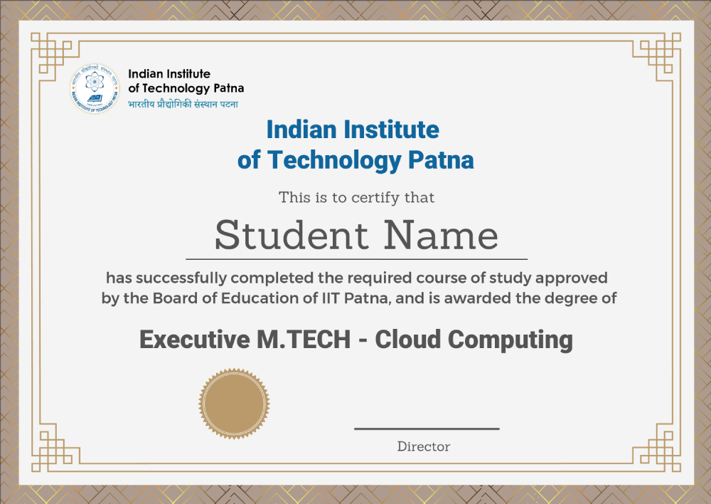 Degree Program in  M.Tech Cloud Computing
